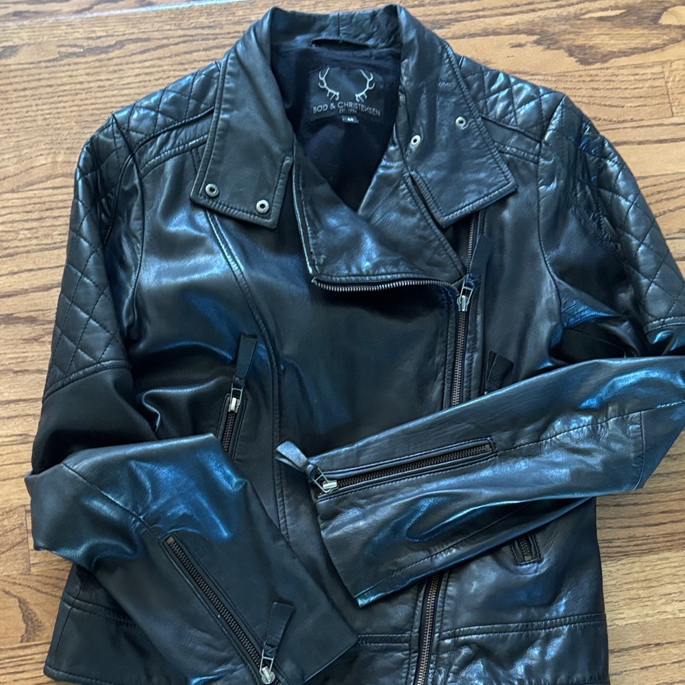 Quilted Black Leather Jacket